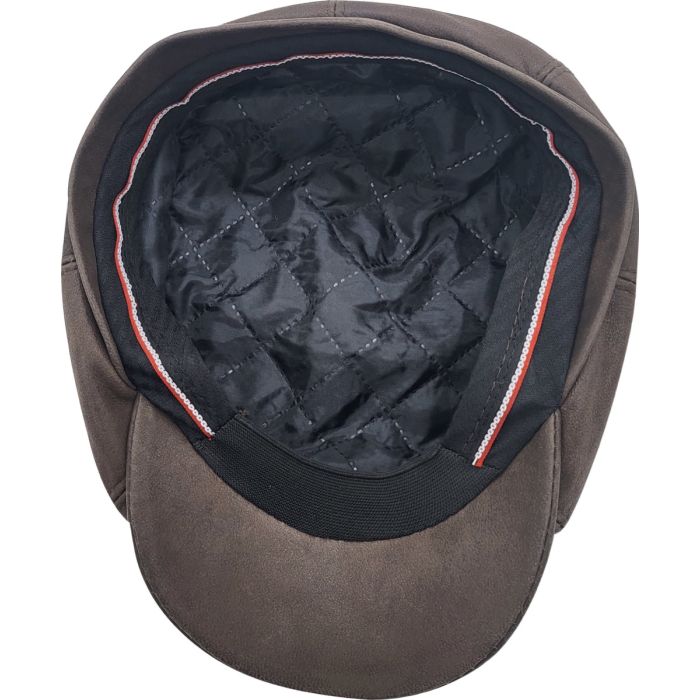 Plain Leather Newsboy Cap