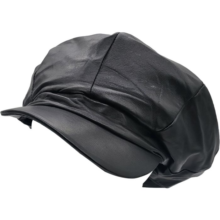 Big Apple Leather Newsboy Cap