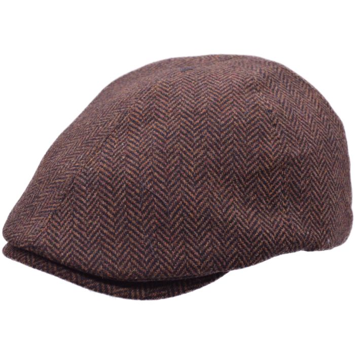 Herringbone Tweed Flat Cap