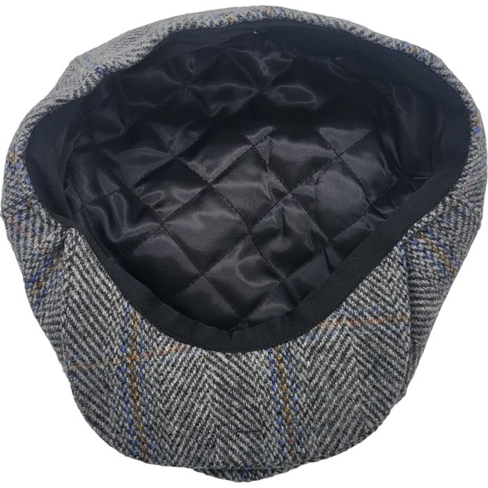 Checked Herringbone Newsboy Cap
