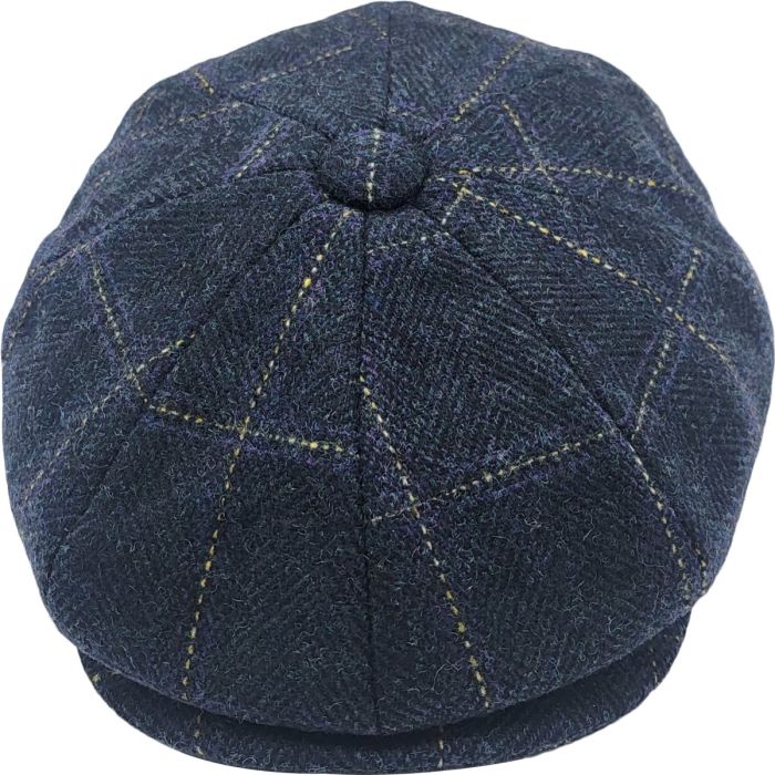 Checked Herringbone Newsboy Cap