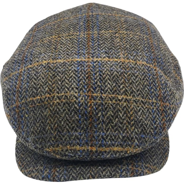 Checked Herringbone Flat Cap