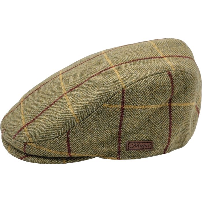 Herringbone Checked Flat Cap