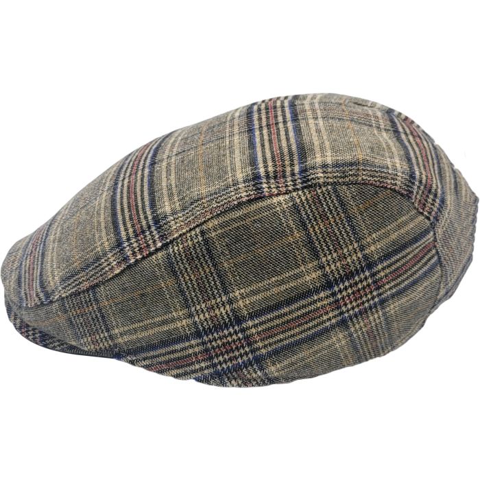 Checked Pattern Flat Cap