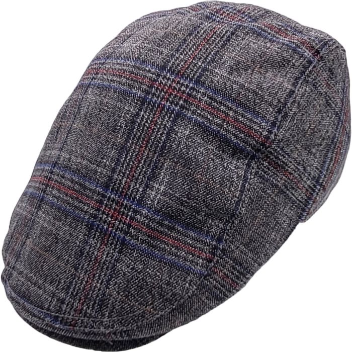 Checked Pattern Flat Cap