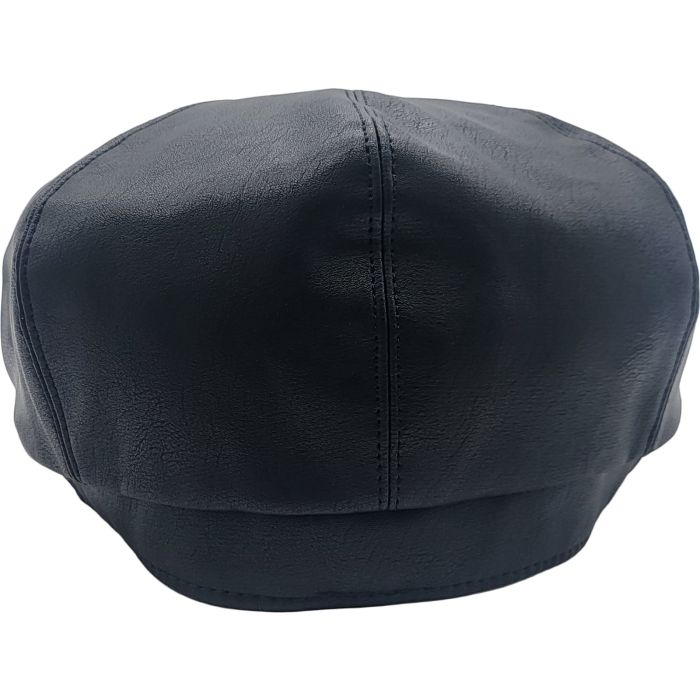 Classic Faux Leather Newsboy Cap