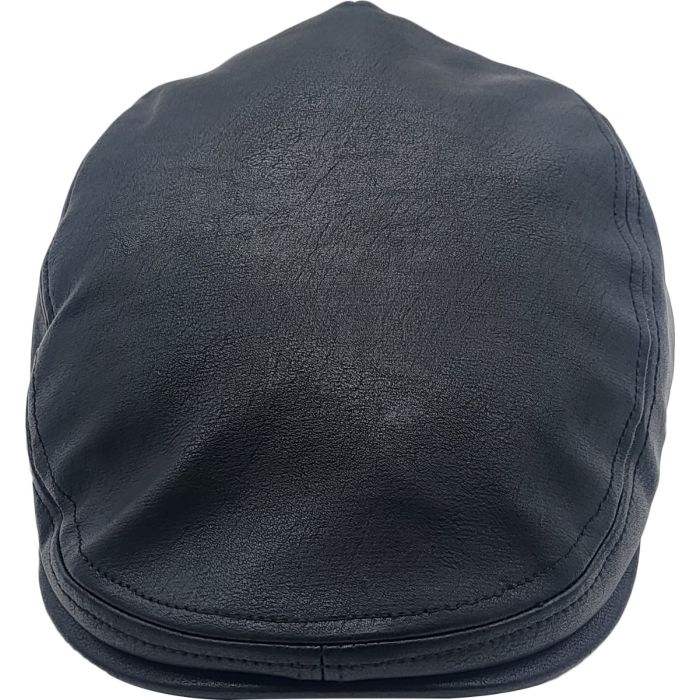 Classic Faux Leather Flat Cap