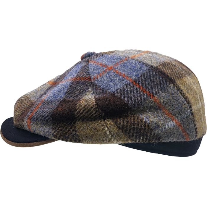 100% Wool Checked Newsboy Cap