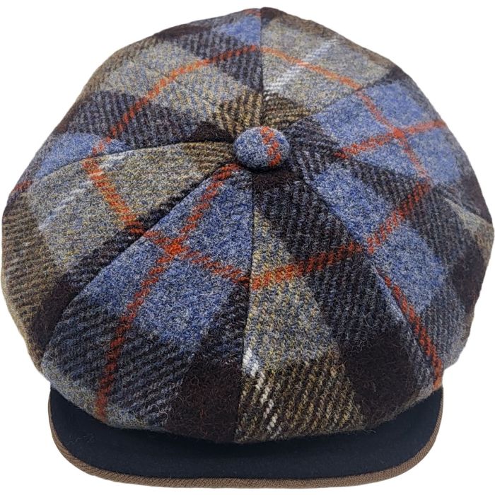 100% Wool Checked Newsboy Cap