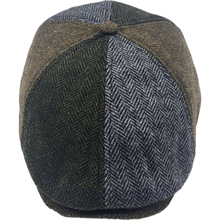 Herringbone Patchwork 6-Panel Flat Cap
