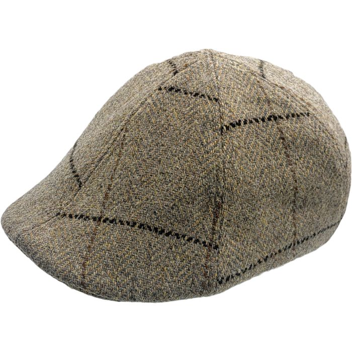 Herringbone Tweed 6 Panel Flat Cap