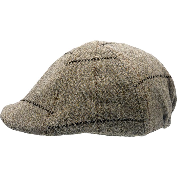 Herringbone Tweed 6 Panel Flat Cap