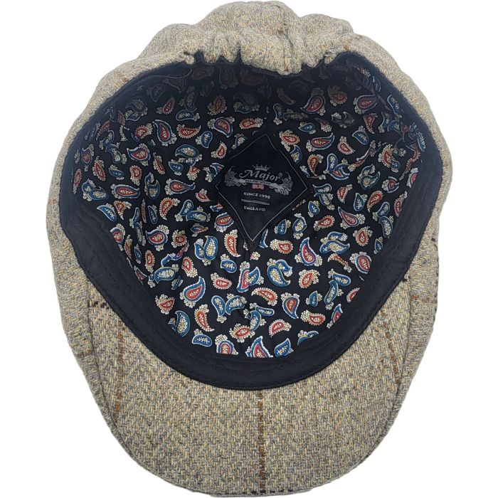 Herringbone Tweed 6 Panel Flat Cap