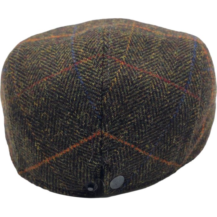 Adjustable Checked Herringbone Pattern Flat Cap 