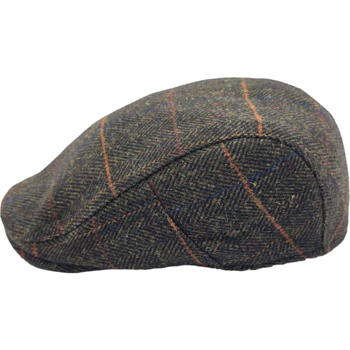 Adjustable Checked Herringbone Pattern Flat Cap 