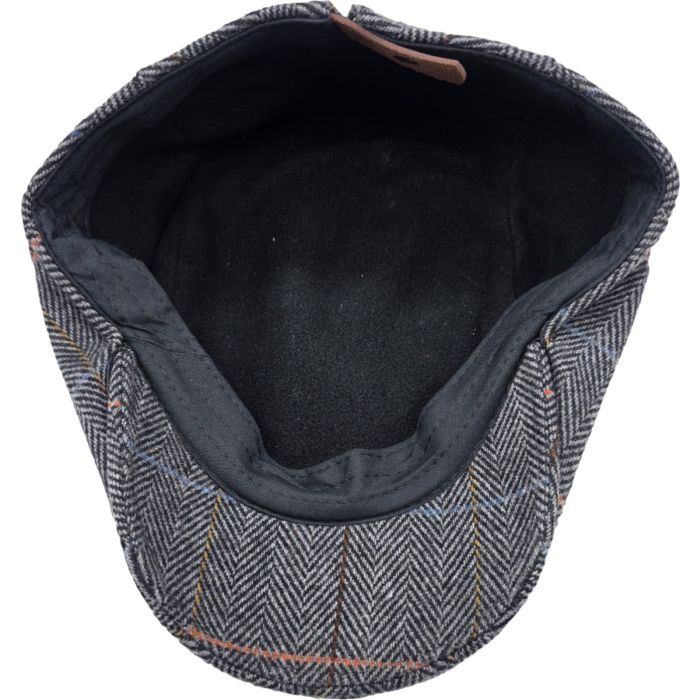 Adjustable Checked Herringbone Pattern Flat Cap 