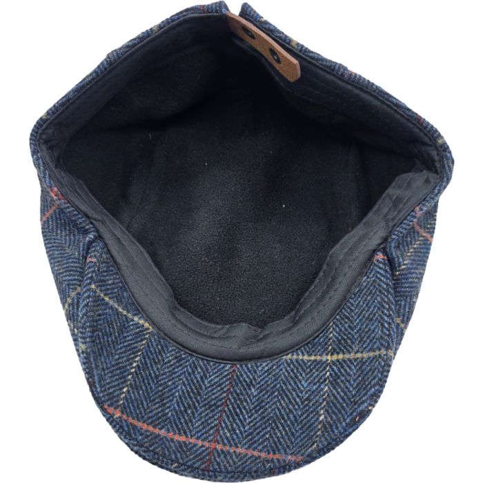 Adjustable Checked Herringbone Pattern Flat Cap 