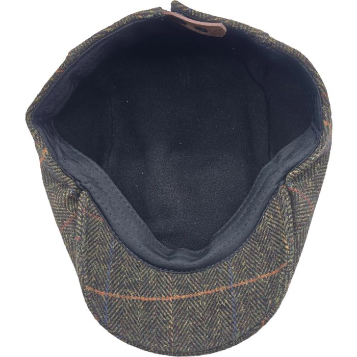 Adjustable Checked Herringbone Pattern Flat Cap 