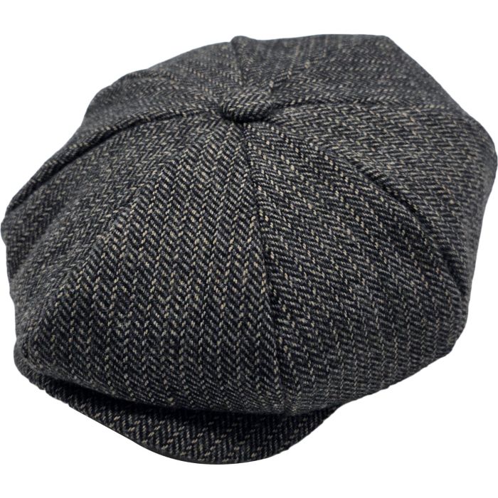 Herringbone Newsboy Cap with Fleece Lining