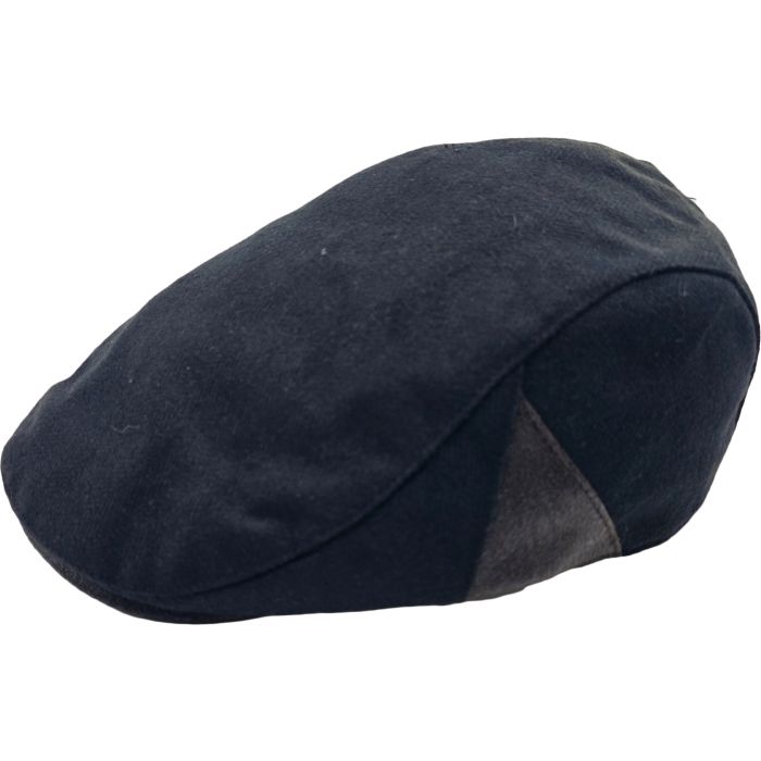 Plain Newsboy Cap with Faux Leather Peak