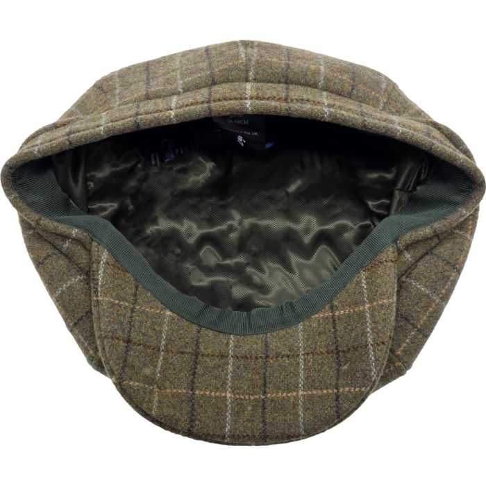 Classic Olive Check Newsboy Cap