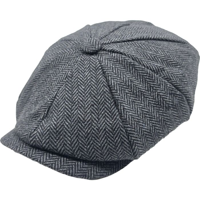 Classic Herringbone Newsboy Cap