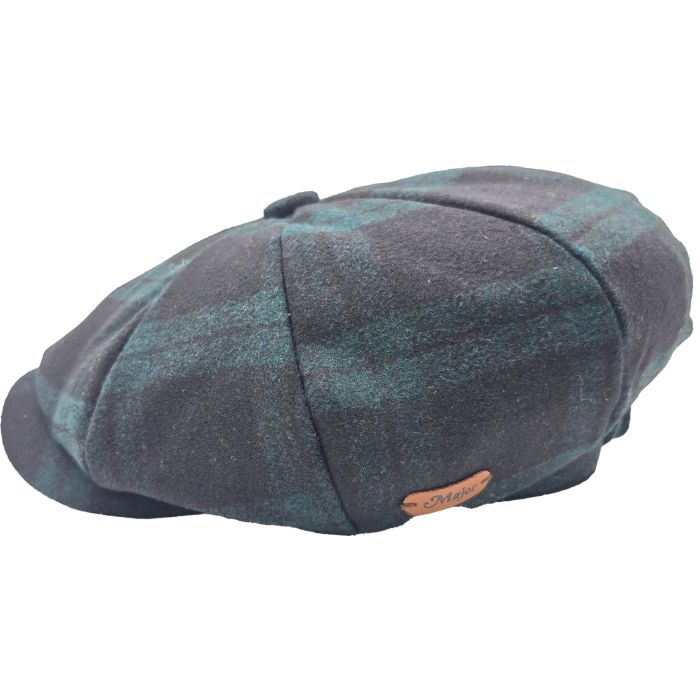 Plaid Wool Blend Newsboy Cap