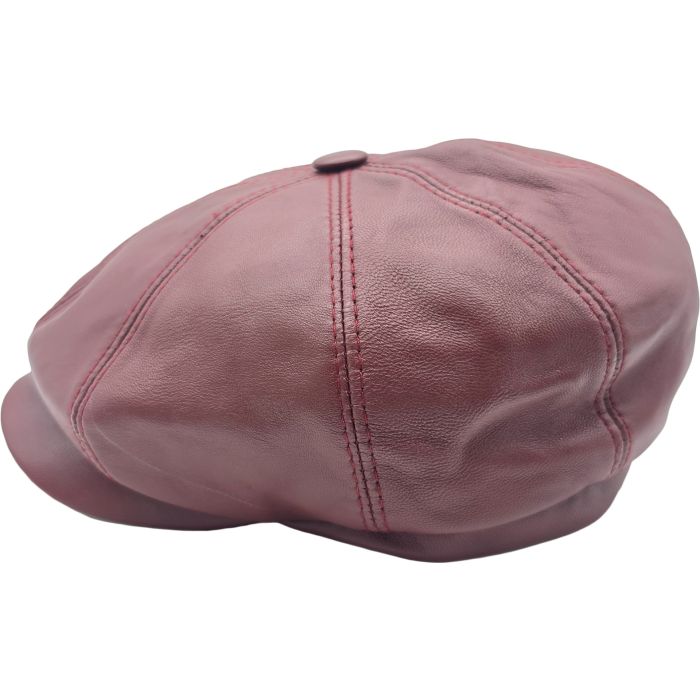 Genuine Leather Newsboy Hat