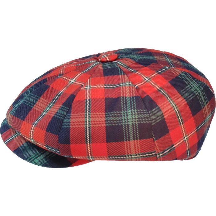 Tartan Style Checked Newsboy Cap
