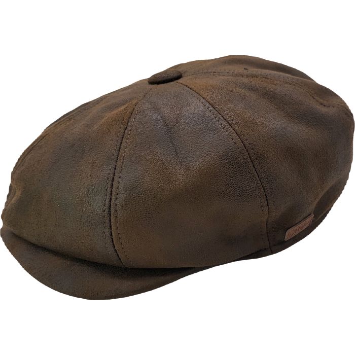 Classic Faux Leather Newsboy Cap