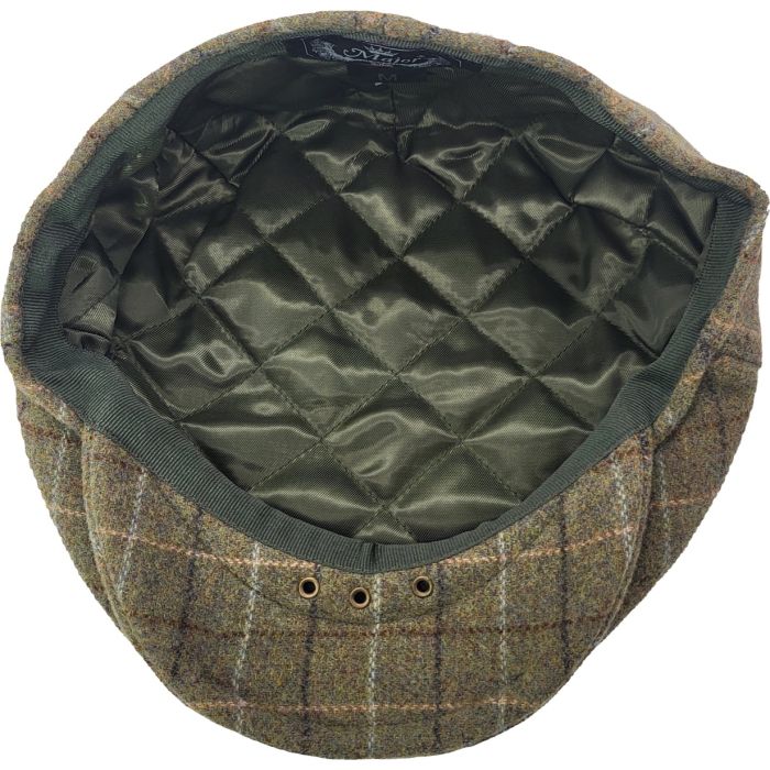 Classic Wool Olive Check Flat Cap