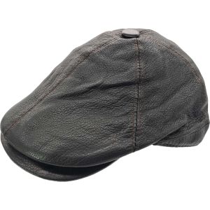 Classic Leather Newsboy Cap