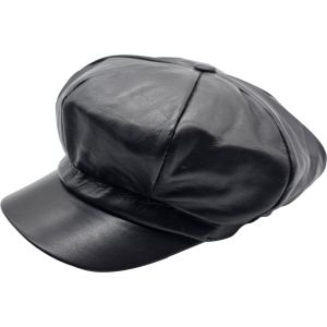 Classic Leather Newsboy Cap