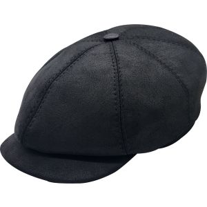 Plain Leather Newsboy Cap