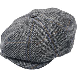 Checked Herringbone Newsboy Cap