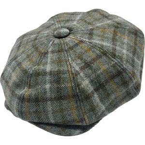 Wool Checked Newsboy Cap