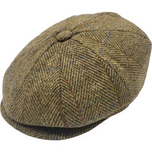 Check Herringbone Pattern Newsboy Cap