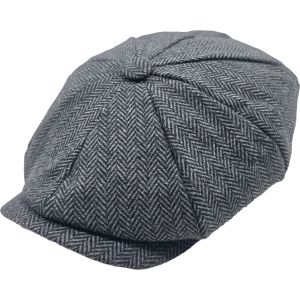 Classic Herringbone Newsboy Cap