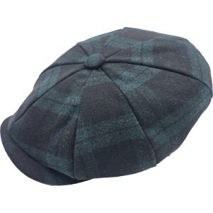 Plaid Wool Blend Newsboy Cap