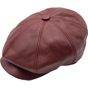 Genuine Leather Newsboy Hat