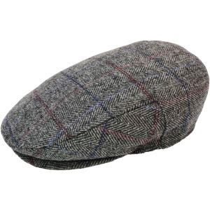 Kids Grey Checked Flat Cap