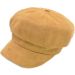 Faux Suede Newsboy Hat - Mustard
