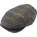 Checked Herringbone Flat Cap