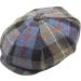 100% Wool Check Pattern One Size Newsboy Cap