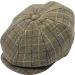 Classic Olive Check Newsboy Cap