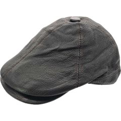 Classic Leather Newsboy Cap