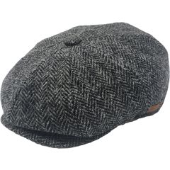 Classic Wool Herringbone Newsboy Cap