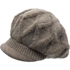 Rabbit Fur Blend Womens Newsboy Cap