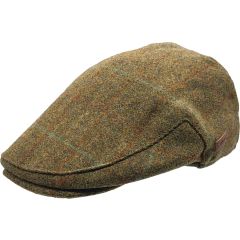 100% Wool Overcheck Twill Tweed Flat Cap