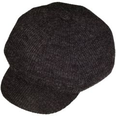 Woolly Newsboy Cap - Dark Grey